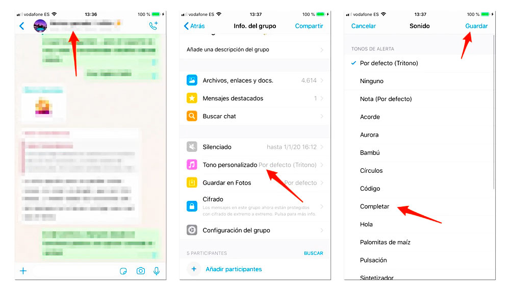 Un tono diferente para cada contacto de WhatsApp